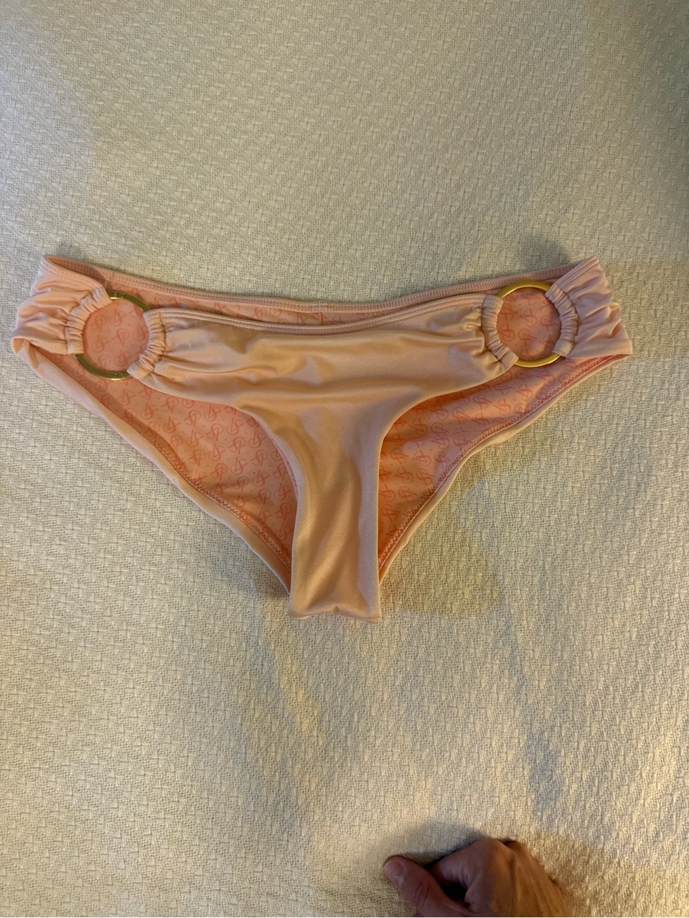 Victoria's Secret Peach Pink Bikini Bottom with Gold Ring